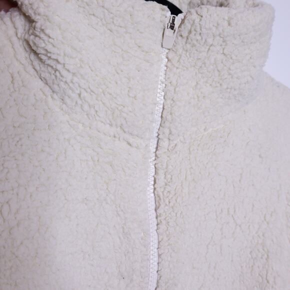 ATHLETA Tugga Sherpa Jacket Natural High Neck Full Zip Ribbed Cuffs Women's XS - Picture 8 of 15